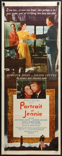 6z298 PORTRAIT OF JENNIE insert R1956 Joseph Cotten loves beautiful ghost Jennifer Jones!