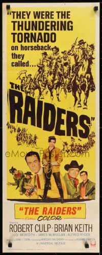 6z305 RAIDERS insert 1964 Robert Culp, Brian Keith, Judi Meredith, cool western artwork!