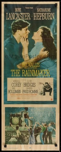 6z306 RAINMAKER insert 1956 great romantic close up of Burt Lancaster & Katharine Hepburn!