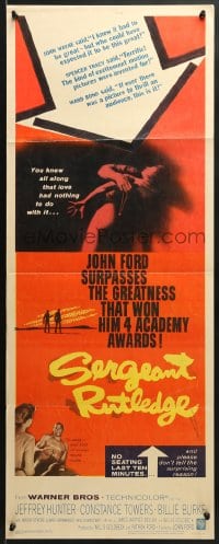 6z331 SERGEANT RUTLEDGE insert 1960 John Ford surpasses the greatness than won 4 Academy Awards!