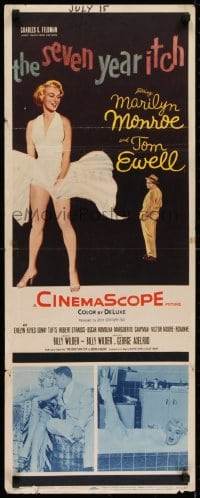 6z001 SEVEN YEAR ITCH insert 1955 Billy Wilder, sexy Marilyn Monroe with skirt blowing + in bath!