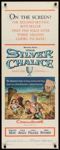 6z340 SILVER CHALICE insert 1955 great art of Virginia Mayo & Paul Newman in his first movie!