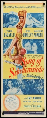 6z351 SONG OF SCHEHERAZADE insert 1946 sexy Yvonne DeCarlo, Brian Donlevy, Jean-Pierre Aumont