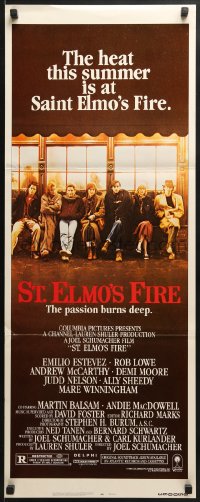 6z359 ST. ELMO'S FIRE insert 1985 Rob Lowe, Demi Moore, Emilio Estevez, Ally Sheedy, Judd Nelson