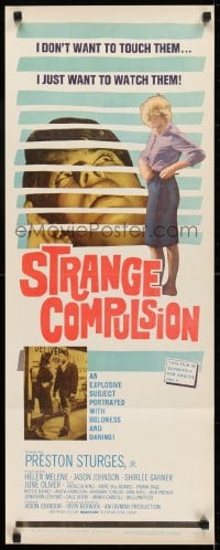 6z369 STRANGE COMPULSION insert 1964 he doesn't want to touch them, he just wants to watch them!