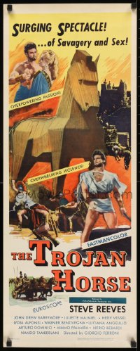 6z404 TROJAN HORSE insert 1962 mighty Steve Reeves in a surging spectacle of savagery & sex!