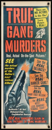 6z406 TRUE GANG MURDERS insert 1960 no actors, see real killers slain in an orgy of gang warfare!