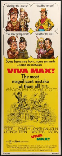 6z422 VIVA MAX insert 1970 Peter Ustinov, Jonathan Winters, great Jack Davis art of cast!