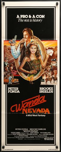 6z427 WANDA NEVADA insert 1979 art of gamblers Brooke Shields holding poker hand & Peter Fonda!