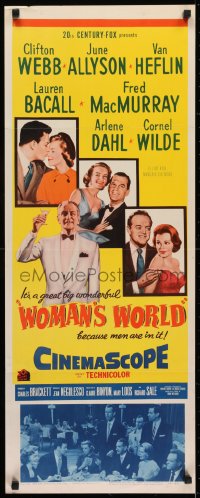 6z455 WOMAN'S WORLD insert 1954 June Allyson, Clifton Webb, Van Heflin, Bacall, MacMurray, Dahl!