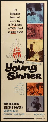 6z468 YOUNG SINNER insert 1965 Tom Laughlin pre-Billy Jack, casual sins and careless loves!