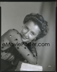 7a007 BARBARA STANWYCK 8x10 negative 1943 great smiling glamour portrait wearing sheer top!