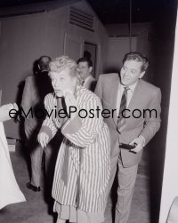 7a068 I LOVE LUCY 4x5 negative 1950s Desi Arnaz smiles behind Lucille Ball wiping her face!