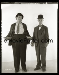 7a034 LAUREL & HARDY 8x10 negative 1920s signature broke and down & out pose from MGM silent era!