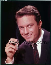 7a091 CLIFF ROBERTSON 8x10 transparency 1950s head & shoulders smoking portrait by Mal Bulloch!