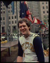 7a378 DAVID LETTERMAN group of 2 4x5 transparencies 1980-1992 as the host of his own New York show!