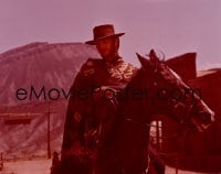 7a189 FOR A FEW DOLLARS MORE 4x5 transparency 1967 great close up of Clint Eastwood on his horse!
