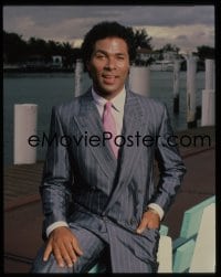 7a388 MIAMI VICE group of 2 4x5 transparencies 1980s portraits of suave Philip Michael Thomas!