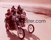 7a239 PLAY IT AS IT LAYS 4x5 transparency 1972 group of hippie motorcyclists on a pleasure cruise!