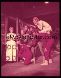 7a251 SEVEN BRIDES FOR SEVEN BROTHERS 4x5 transparency 1954 six brothers open door for Jane Powell!