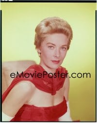 7a147 VERA MILES 8x10 transparency 1960 glamour portrait in red gown when she made Psycho!