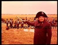 7a271 WATERLOO 4x5 transparency 1970 Rod Steiger as Napoleon Bonaparte gives orders on battlefield!