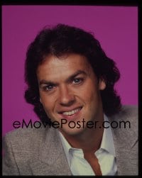 7a280 WORKING STIFFS 4x5 transparency 1979 great portrait of young Michael Keaton with long hair!