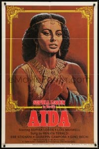 7b021 AIDA 1sh R1982 different artwork of sexy Sophia Loren in Verdi's Italian opera!