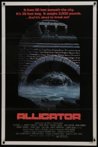 7b031 ALLIGATOR 1sh 1980 cool different artwork of twisted alligator by J. Lamb!