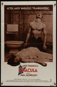 7b044 ANDY WARHOL'S DRACULA 1sh 1974 Paul Morrissey, cool image of vampire Udo Kier!