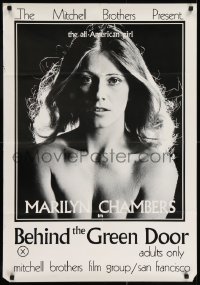 7b097 BEHIND THE GREEN DOOR 24x36 1sh 1972 Mitchell Bros' classic, c/u sexy naked Marilyn Chambers!