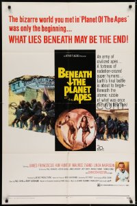 7b101 BENEATH THE PLANET OF THE APES 1sh 1970 sequel, what lies beneath may be the end!