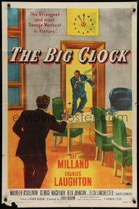 7b106 BIG CLOCK style A 1sh 1948 Ray Milland in the strangest and most savage manhunt in history!