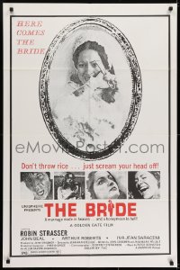7b153 BRIDE b/w style 1sh 1974 John Beal, cool image of Robin Strasser in title role!
