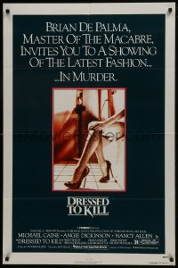 7b250 DRESSED TO KILL 1sh 1980 Brian De Palma shows you the latest fashion of murder, sexy legs!