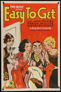 7b259 EASY TO GET 1sh 1931 wacky art of Gay Girls June MacCloy, Marion Shilling and Short, rare!