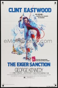 7b264 EIGER SANCTION 1sh 1975 Clint Eastwood's lifeline was held by the assassin he hunted!