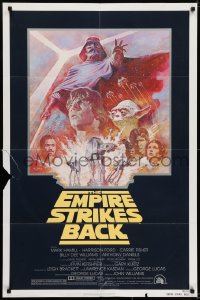 7b270 EMPIRE STRIKES BACK NSS style 1sh R1981 George Lucas classic, Mark Hamill, Ford, Tom Jung art!
