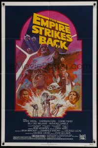7b271 EMPIRE STRIKES BACK NSS style 1sh R1982 George Lucas sci-fi classic, cool artwork by Tom Jung!