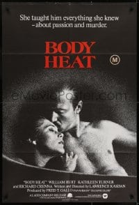 7b139 BODY HEAT English 1sh 1982 great image of sexy Kathleen Turner & barechested William Hurt!