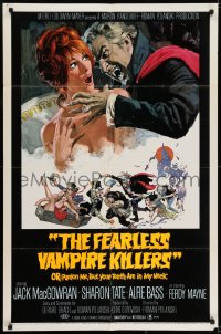 7b299 FEARLESS VAMPIRE KILLERS style B 1sh 1967 great Frank Frazetta art, plus Tate attacked!