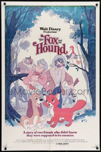 7b323 FOX & THE HOUND 1sh 1981 two friends who didn't know they were supposed to be enemies!