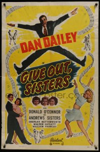 7b352 GIVE OUT SISTERS 1sh R1949 Andrews Sisters, Dan Dailey, Grace McDonald!