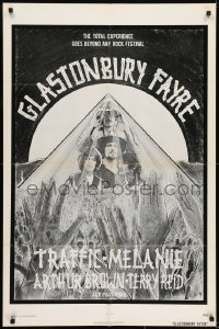 7b353 GLASTONBURY FAYRE 1sh 1975 the total experience, goes beyond any festival, rock 'n' roll!