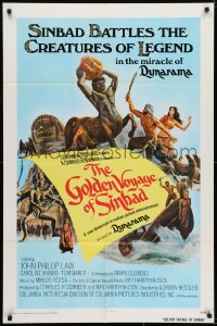 7b358 GOLDEN VOYAGE OF SINBAD int'l 1sh 1973 Ray Harryhausen, cool fantasy art by Kunstler!