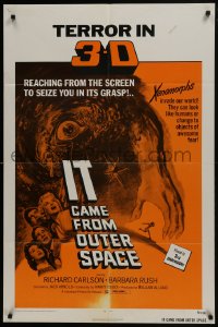 7b430 IT CAME FROM OUTER SPACE 1sh R1972 Jack Arnold classic 3-D sci-fi, cool artwork!