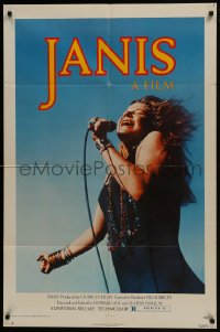 7b440 JANIS 1sh 1975 great image of Joplin singing into microphone by Jim Marshall, rock & roll!