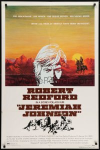 7b444 JEREMIAH JOHNSON style B 1sh 1972 art of Robert Redford by CoConis, directed by Sydney Pollack!