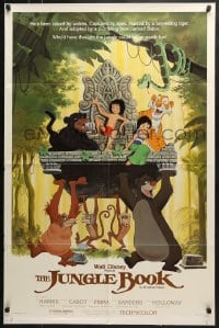 7b451 JUNGLE BOOK 1sh R1984 Walt Disney cartoon classic, great image of Mowgli & friends!
