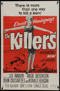 7b463 KILLERS 1sh 1964 sexy full-length Angie Dickinson, Lee Marvin, directed by Don Siegel!